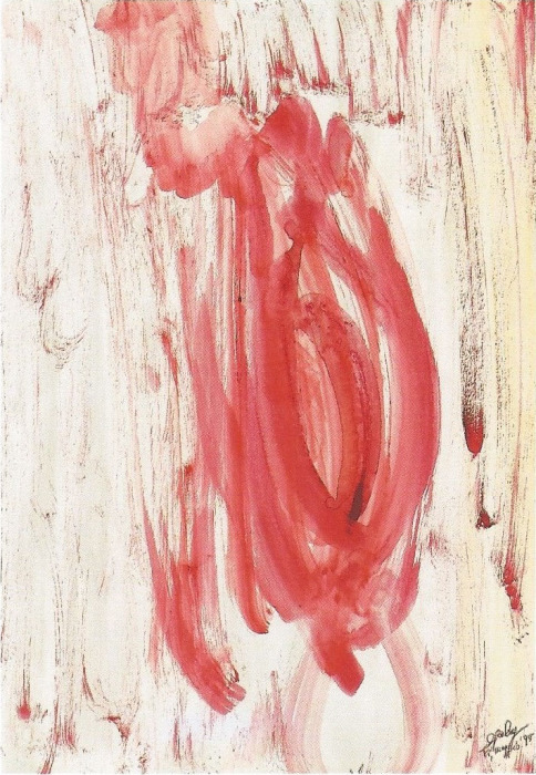 Vulnus (Lacerazione), 1995, t. m. su cartoncino, cm. 30,2x45