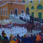 "Processione del Venerdì Santo", acrilico su tela, cm 100x60, 2017