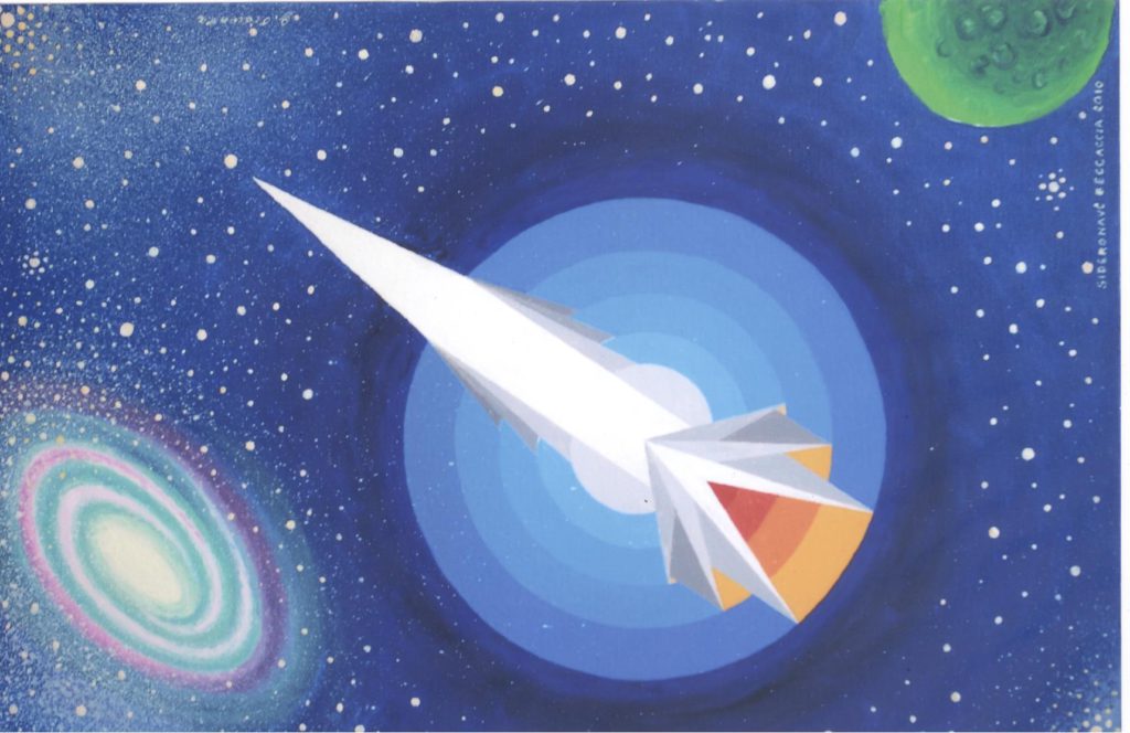 'Astronave Beccaccia', acrilico su tela, cm 40x60, 2010 € 2.600
